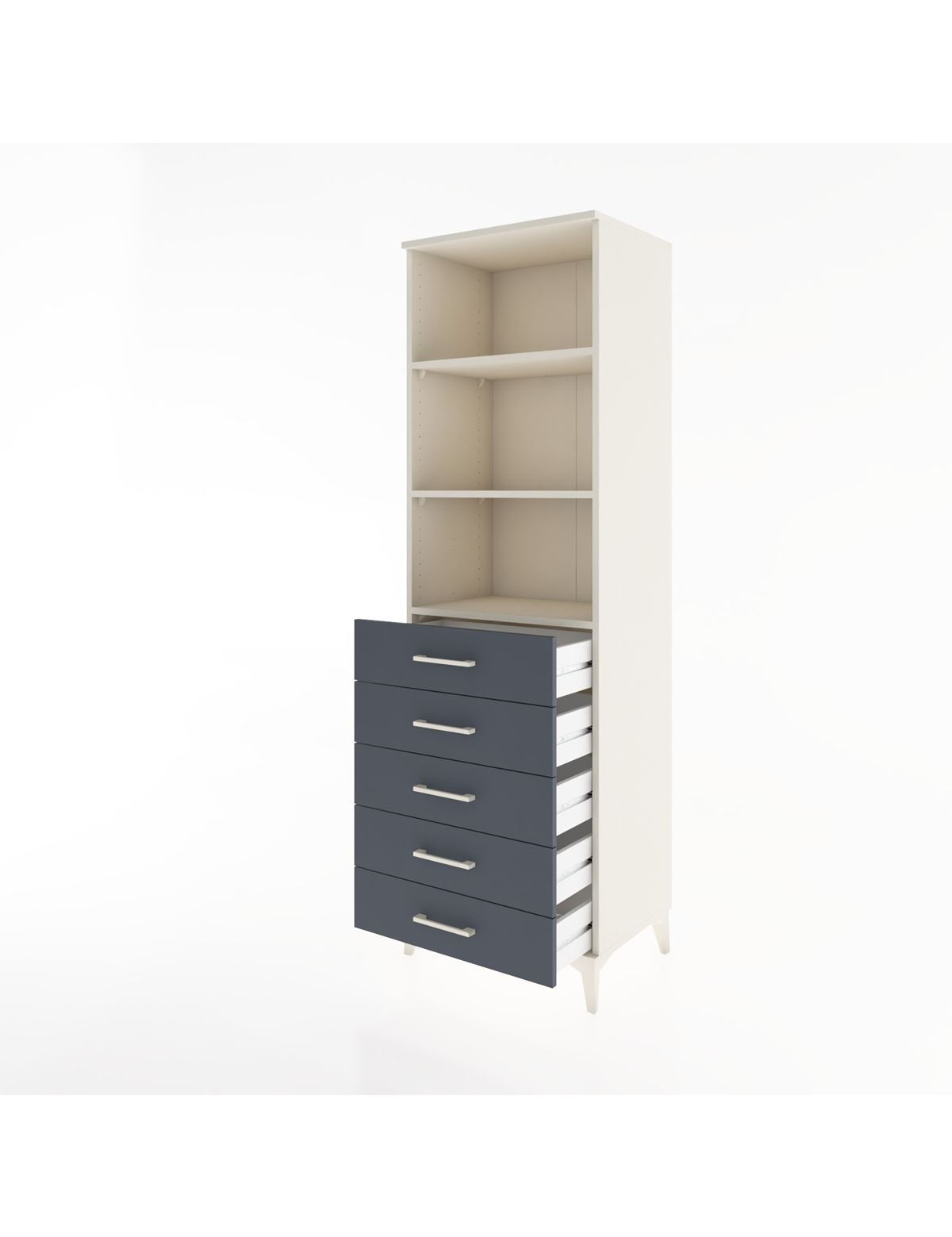 Hyperion Dolap 3 Raflı 5 Çekmeceli 60x44x195 - S59M099V2B