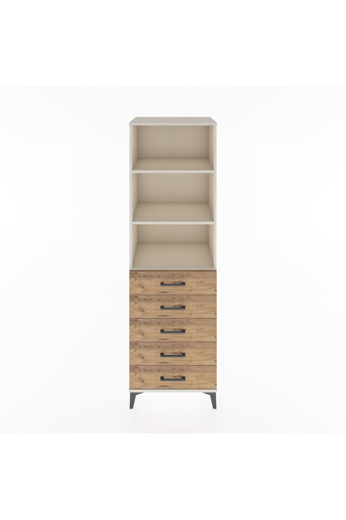 Hyperion Dolap 3 Raflı 5 Çekmeceli 60x44x195 - S59M099V3B