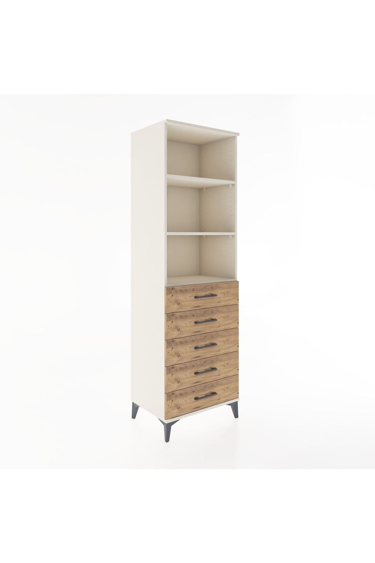 Hyperion Dolap 3 Raflı 5 Çekmeceli 60x44x195 - S59M099V3B