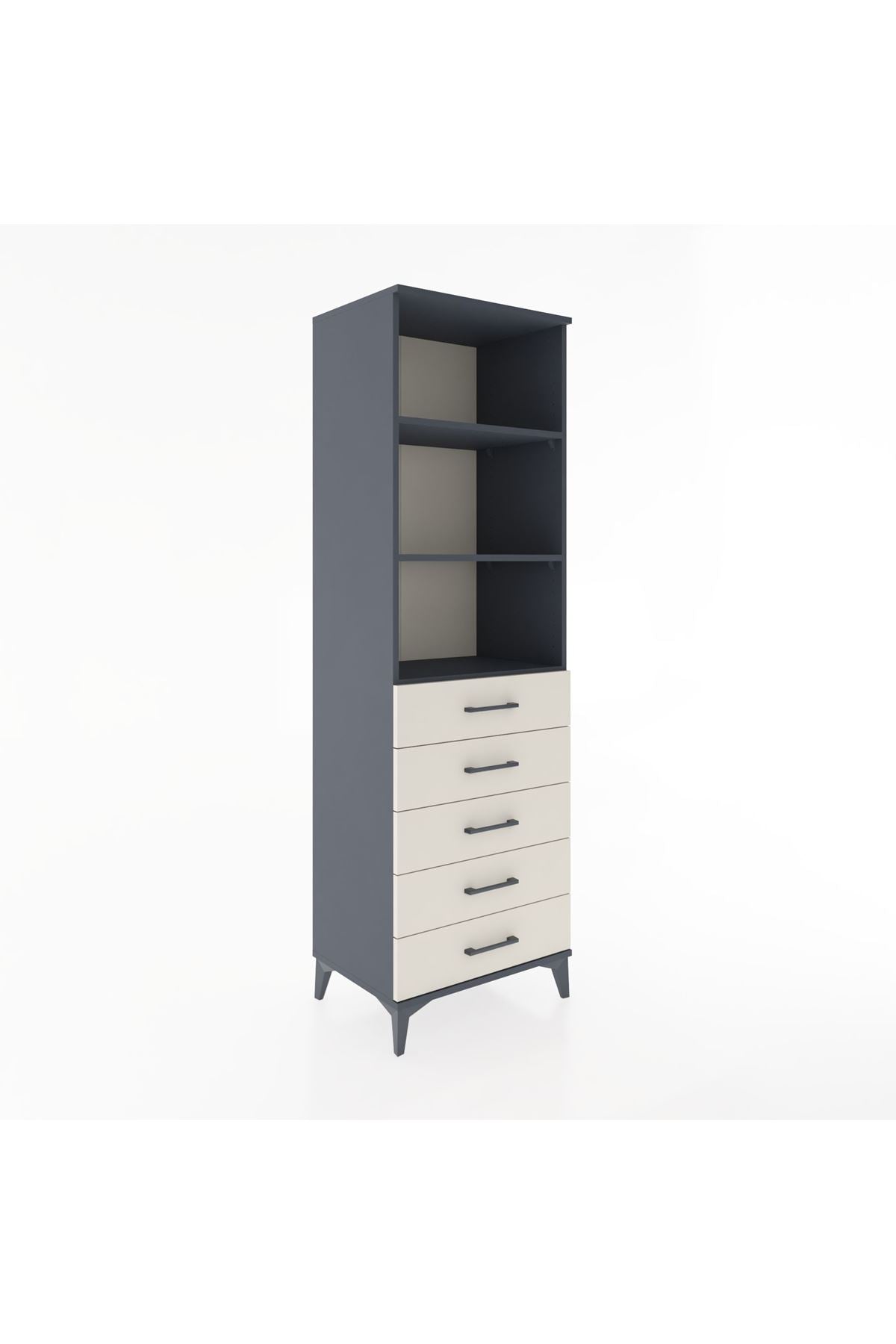 Hyperion Dolap 3 Raflı 5 Çekmeceli 60x44x195 - S59M099V4B