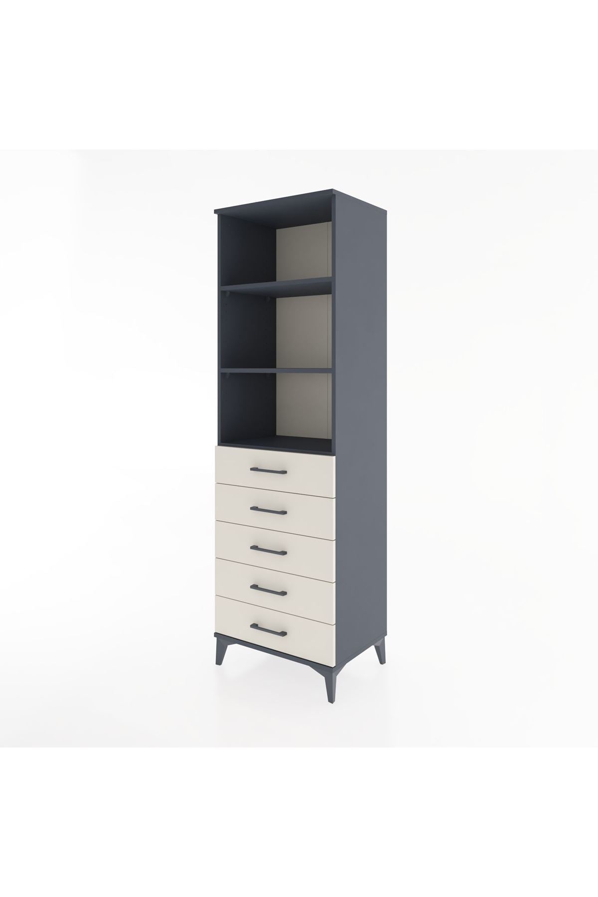 Hyperion Dolap 3 Raflı 5 Çekmeceli 60x44x195 - S59M099V4B