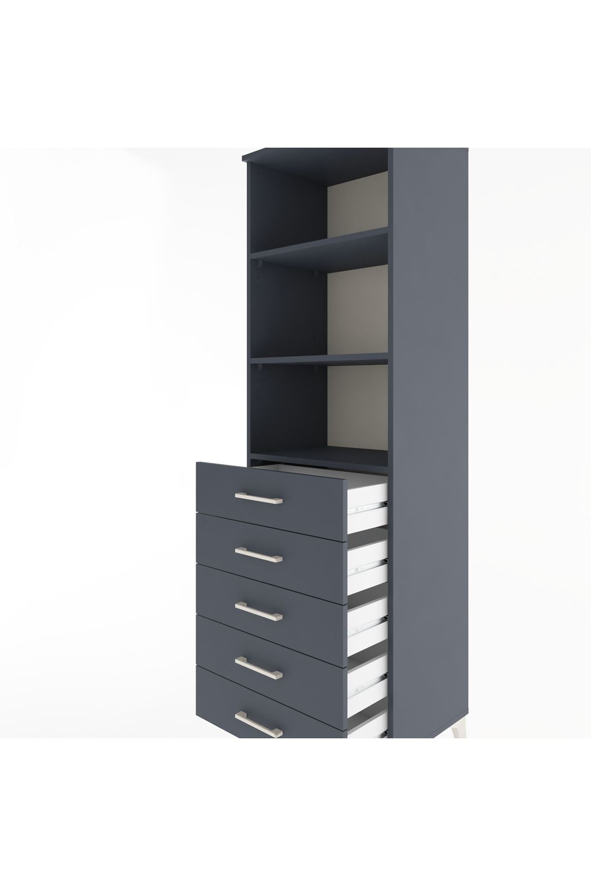 Hyperion Dolap 3 Raflı 5 Çekmeceli 60x44x195 - S59M099V5B