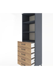 Hyperion Dolap 3 Raflı 5 Çekmeceli 60x44x195 - S59M099V6B