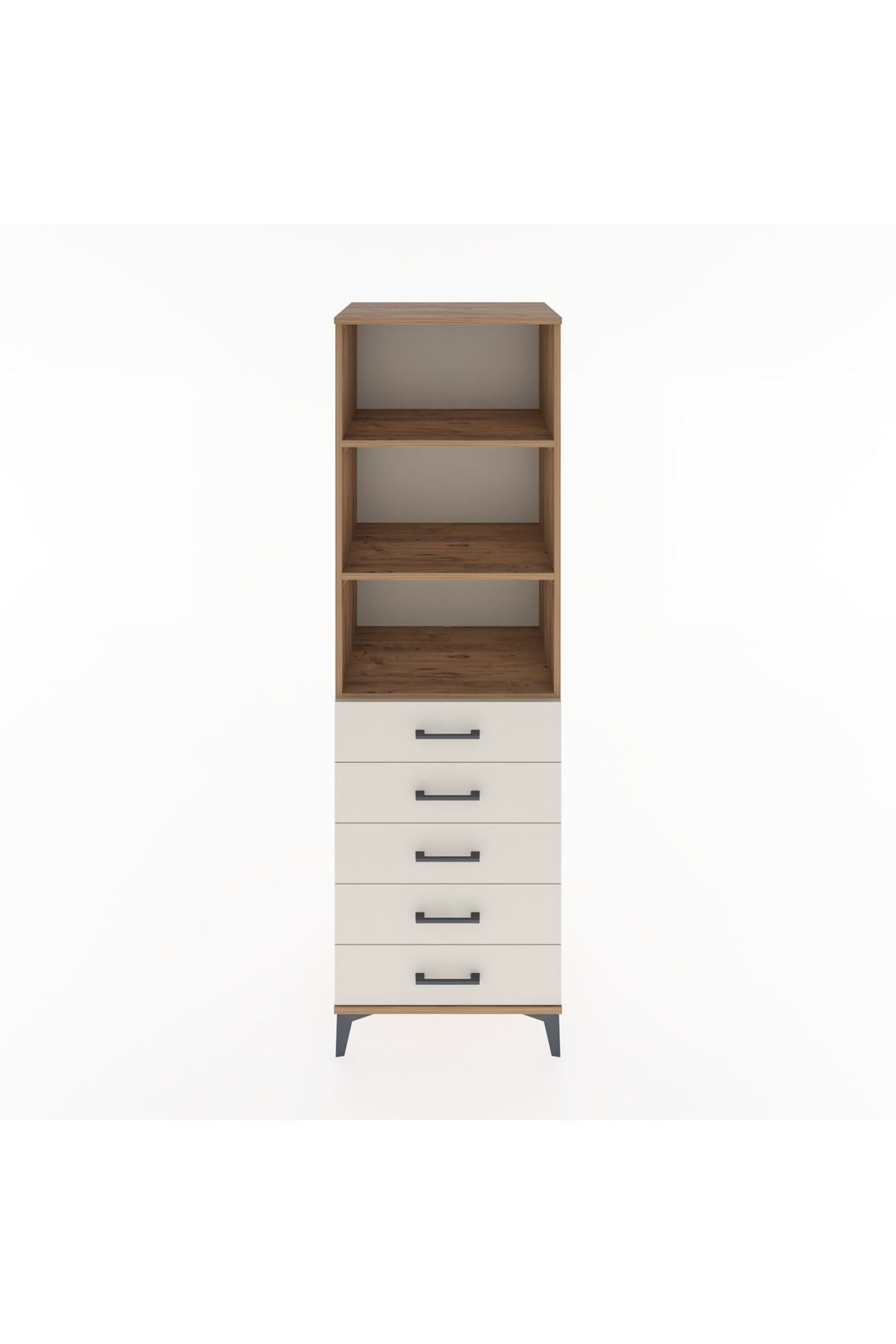 Hyperion Dolap 3 Raflı 5 Çekmeceli 60x44x195 - S59M099V7B