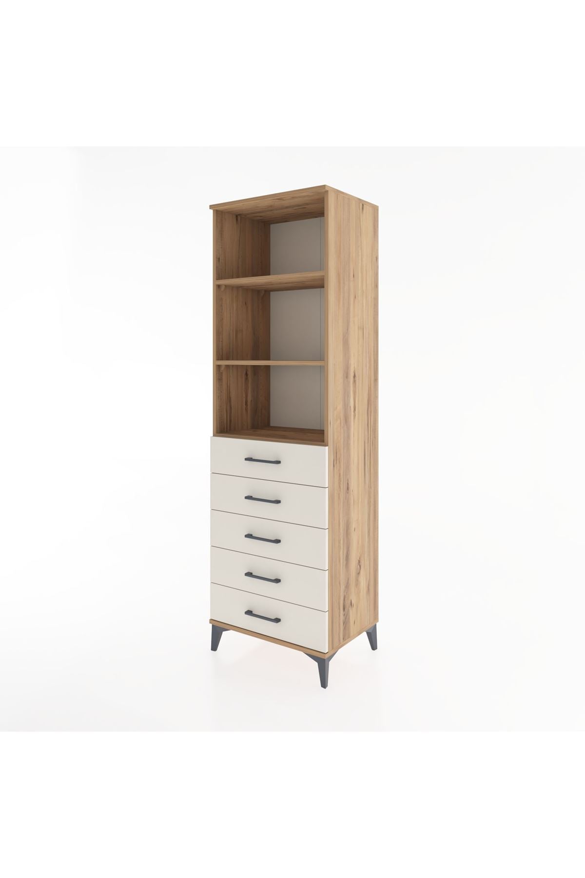 Hyperion Dolap 3 Raflı 5 Çekmeceli 60x44x195 - S59M099V7B