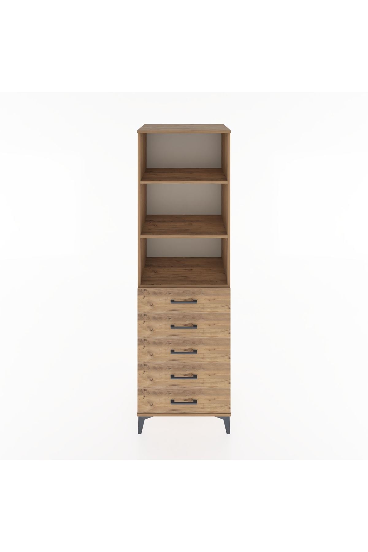 Hyperion Dolap 3 Raflı 5 Çekmeceli 60x44x195 - S59M099V9B