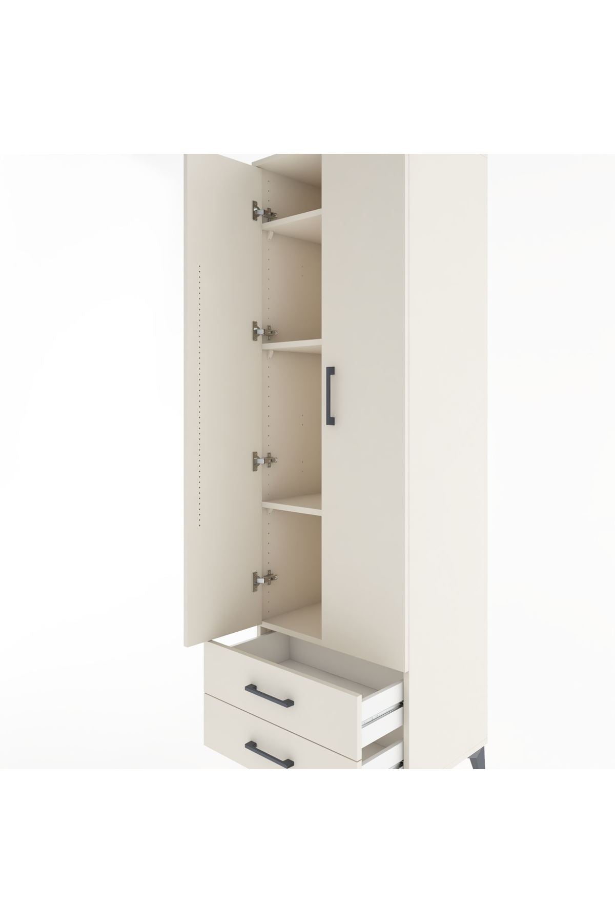 Hyperion Dolap 4 Raflı 2 Çekmeceli 2 Kapaklı 60x44x195 - S59M101V1B
