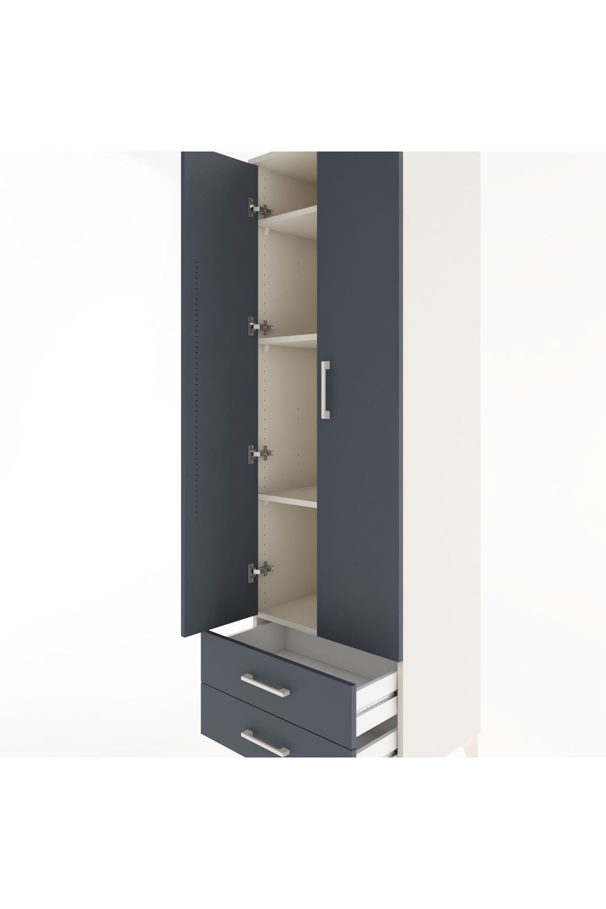 Hyperion Dolap 4 Raflı 2 Çekmeceli 2 Kapaklı 60x44x195 - S59M101V2B
