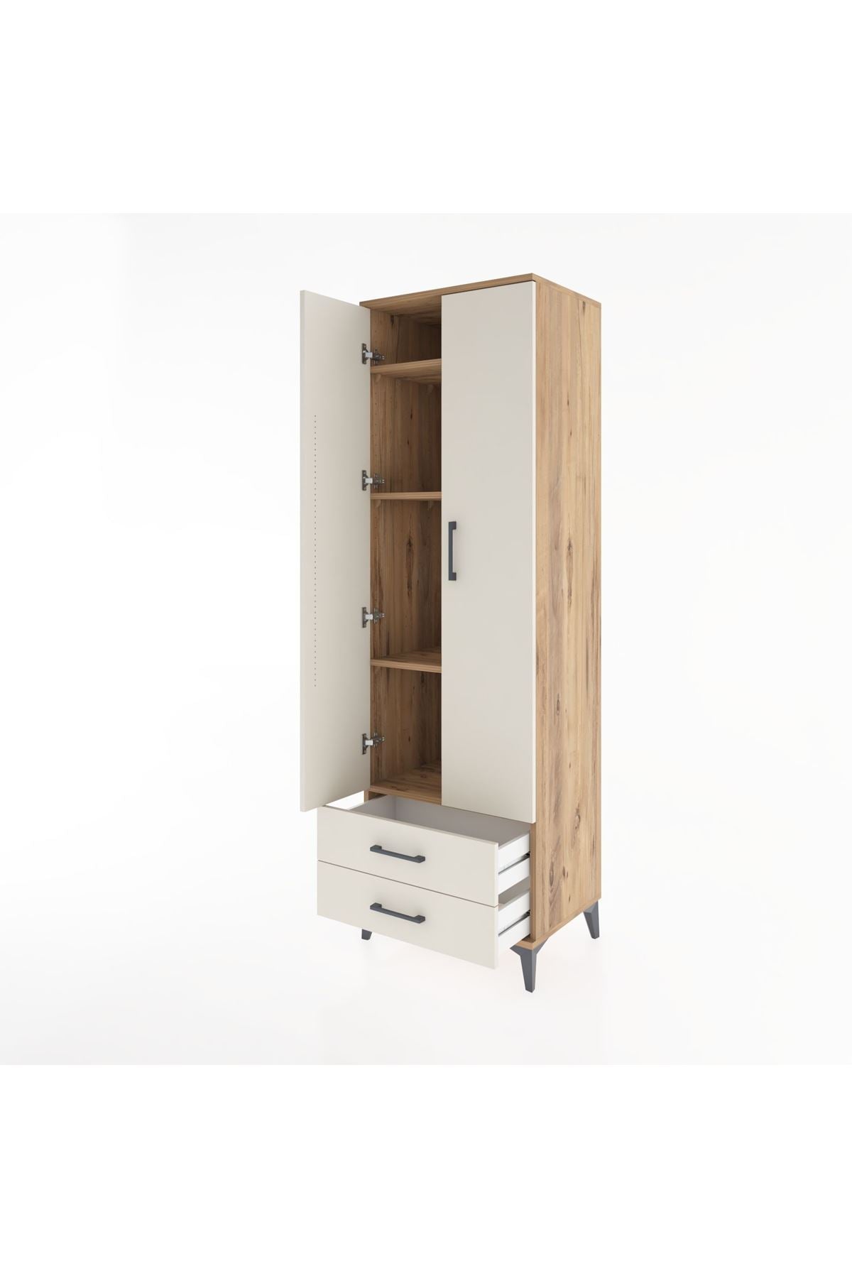 Hyperion Dolap 4 Raflı 2 Çekmeceli 2 Kapaklı 60x44x195 - S59M101V7B