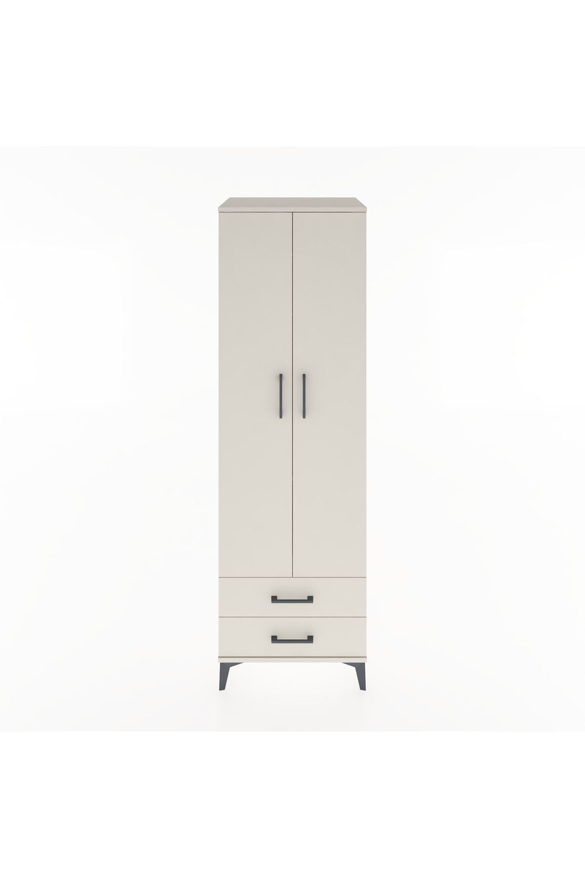 Hyperion Dolap 2 Raflı 2 Çekmeceli Tek Askılı 60x44x195 - S59M102V1B