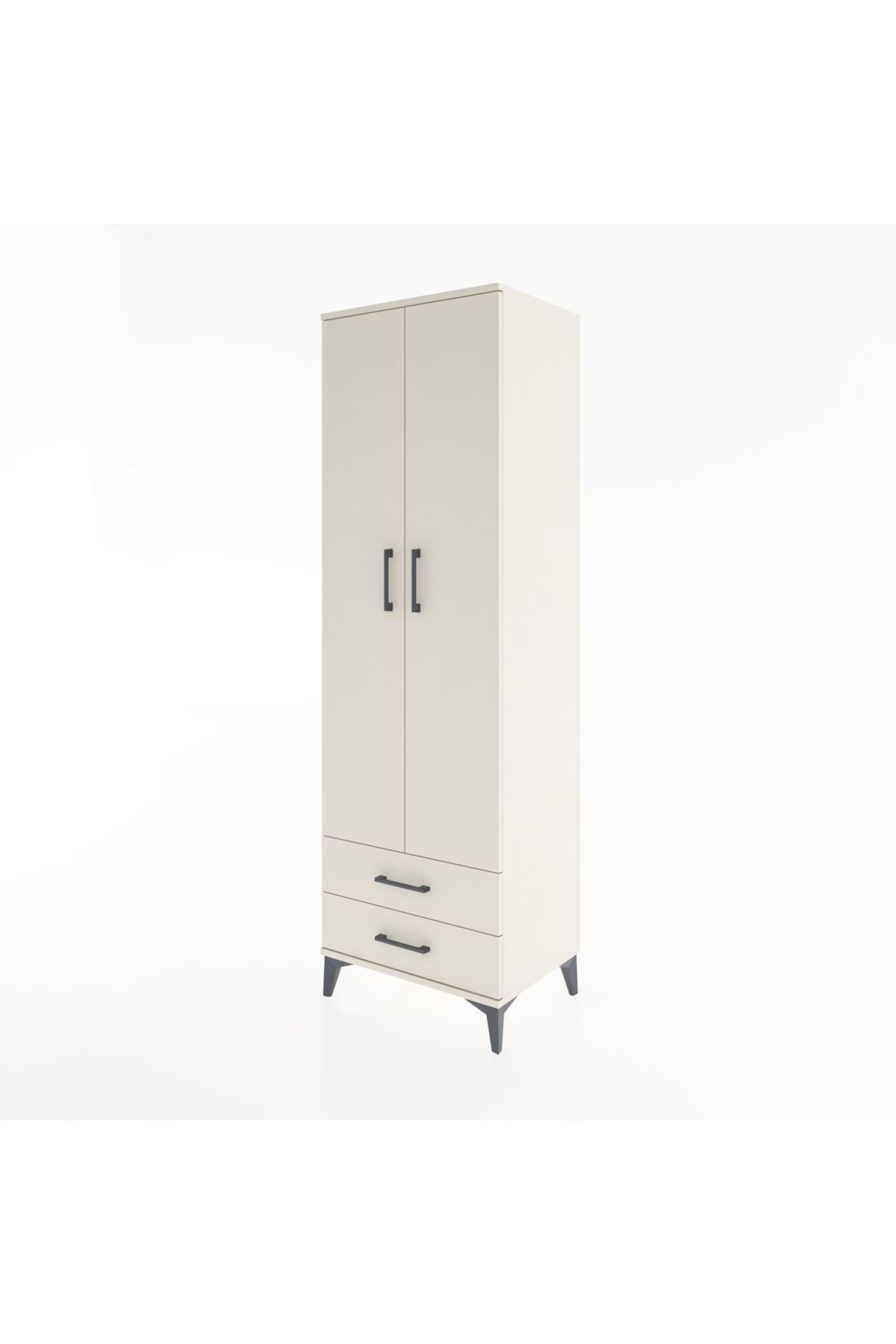 Hyperion Dolap 2 Raflı 2 Çekmeceli Tek Askılı 60x44x195 - S59M102V1B