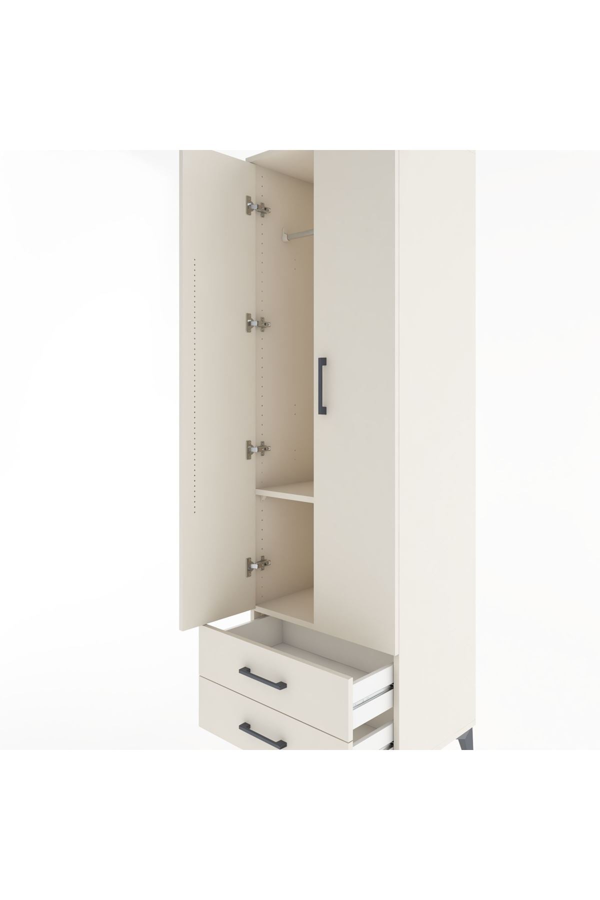 Hyperion Dolap 2 Raflı 2 Çekmeceli Tek Askılı 60x44x195 - S59M102V1B