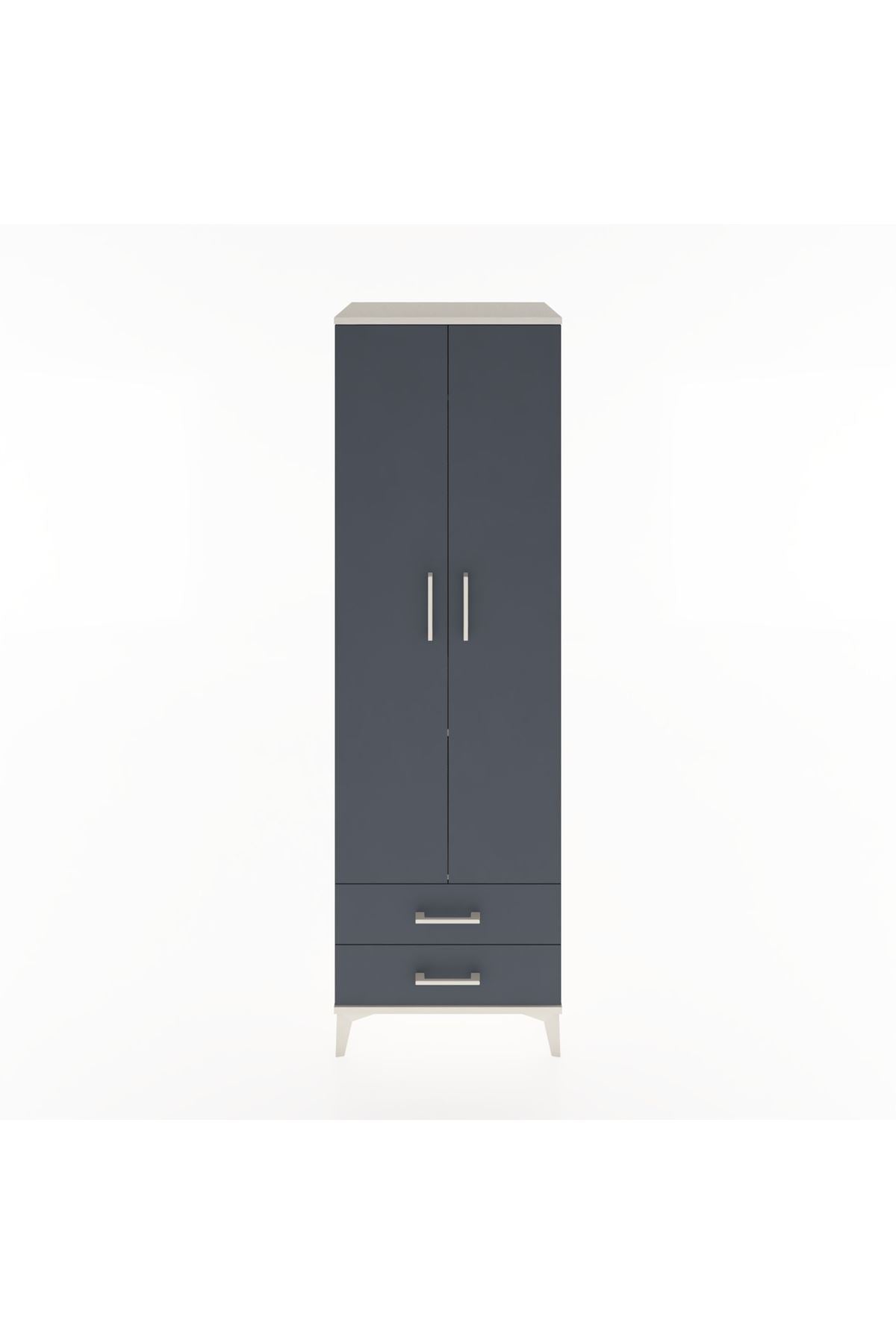 Hyperion Dolap 2 Raflı 2 Çekmeceli Tek Askılı 60x44x195 - S59M102V2B