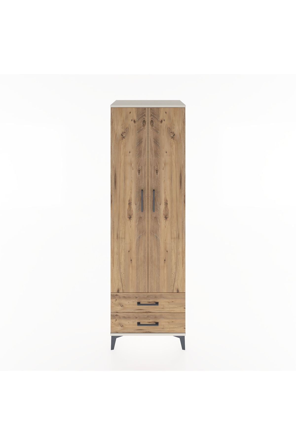 Hyperion Dolap 2 Raflı 2 Çekmeceli Tek Askılı 60x44x195 - S59M102V3B
