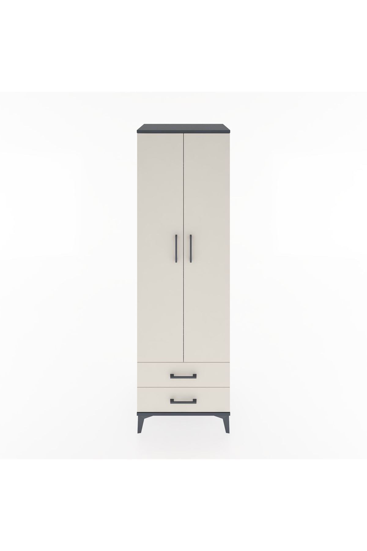 Hyperion Dolap 2 Raflı 2 Çekmeceli Tek Askılı 60x44x195 - S59M102V4B
