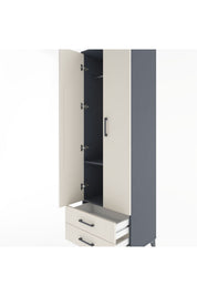 Hyperion Dolap 2 Raflı 2 Çekmeceli Tek Askılı 60x44x195 - S59M102V4B