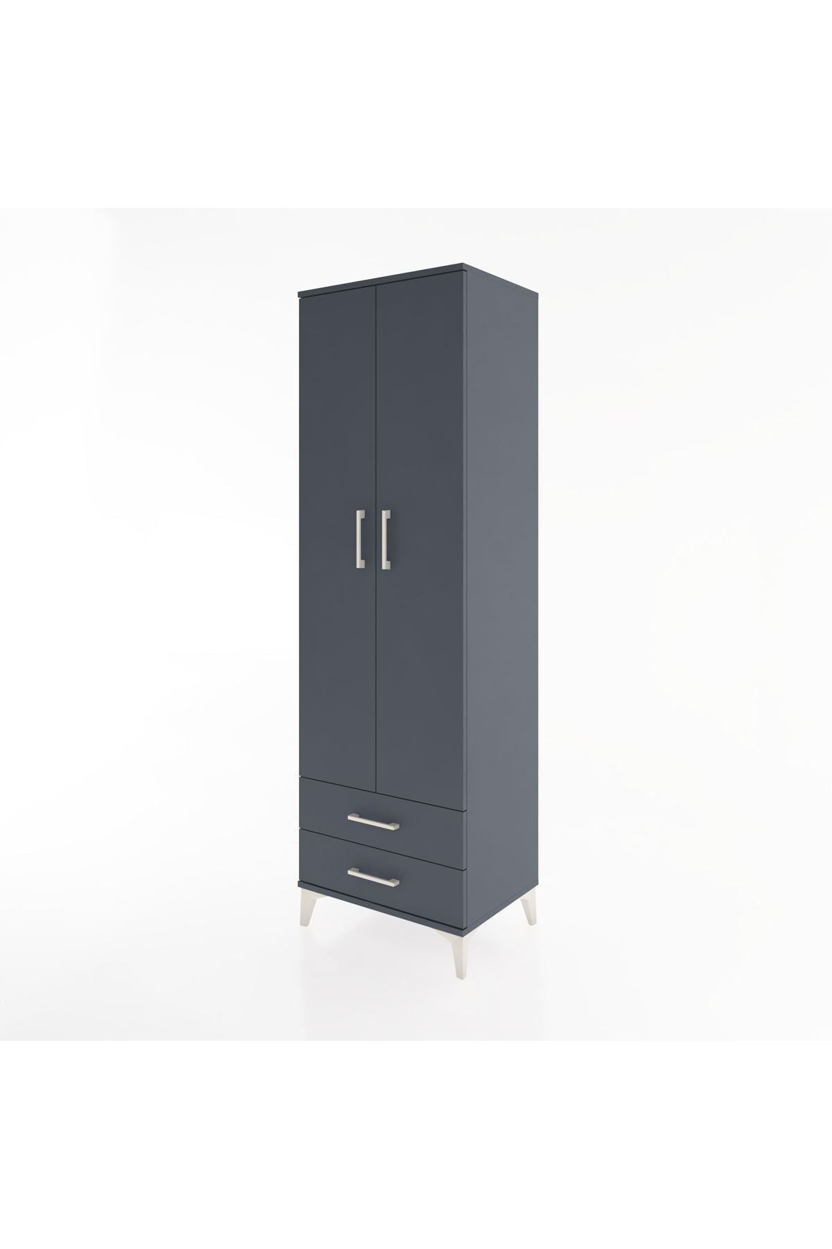 Hyperion Dolap 2 Raflı 2 Çekmeceli Tek Askılı 60x44x195 - S59M102V5B