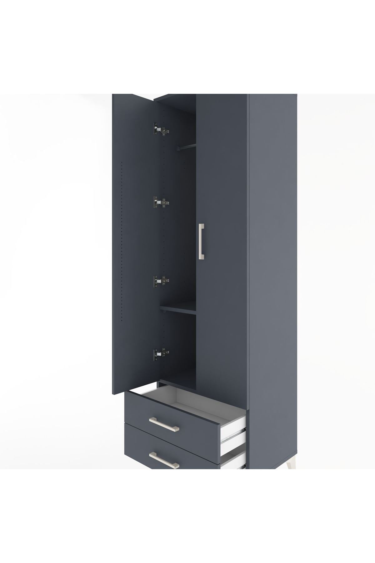 Hyperion Dolap 2 Raflı 2 Çekmeceli Tek Askılı 60x44x195 - S59M102V5B