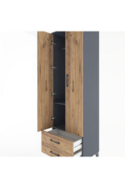 Hyperion Dolap 2 Raflı 2 Çekmeceli Tek Askılı 60x44x195 - S59M102V6B