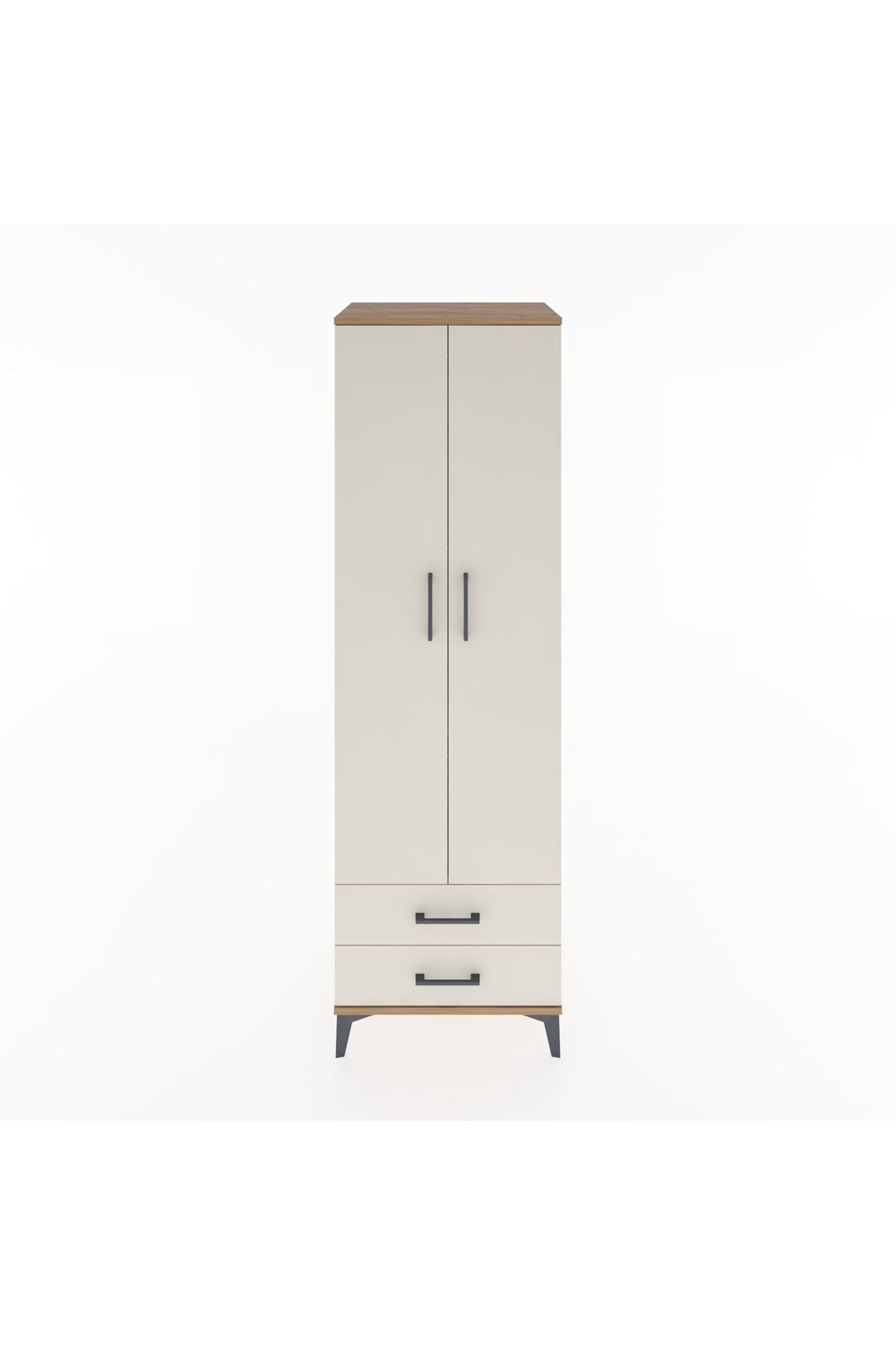 Hyperion Dolap 2 Raflı 2 Çekmeceli Tek Askılı 60x44x195 - S59M102V7B