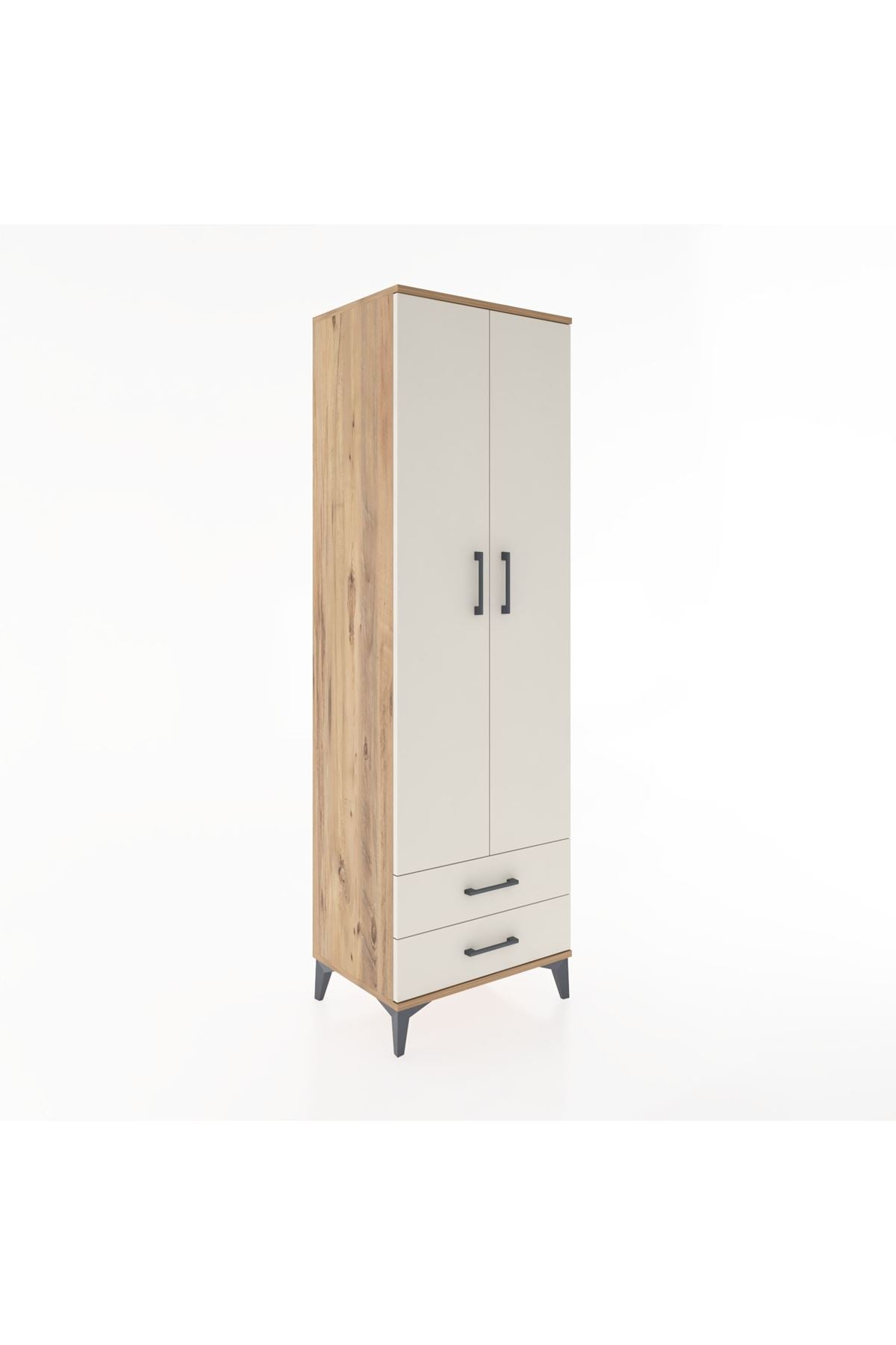 Hyperion Dolap 2 Raflı 2 Çekmeceli Tek Askılı 60x44x195 - S59M102V7B