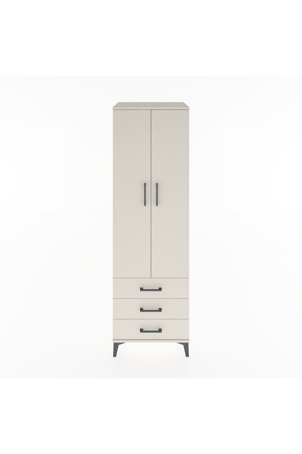 Hyperion Dolap 2 Raflı 3 Çekmeceli Tek Askılı 60x44x195 - S59M103V1B