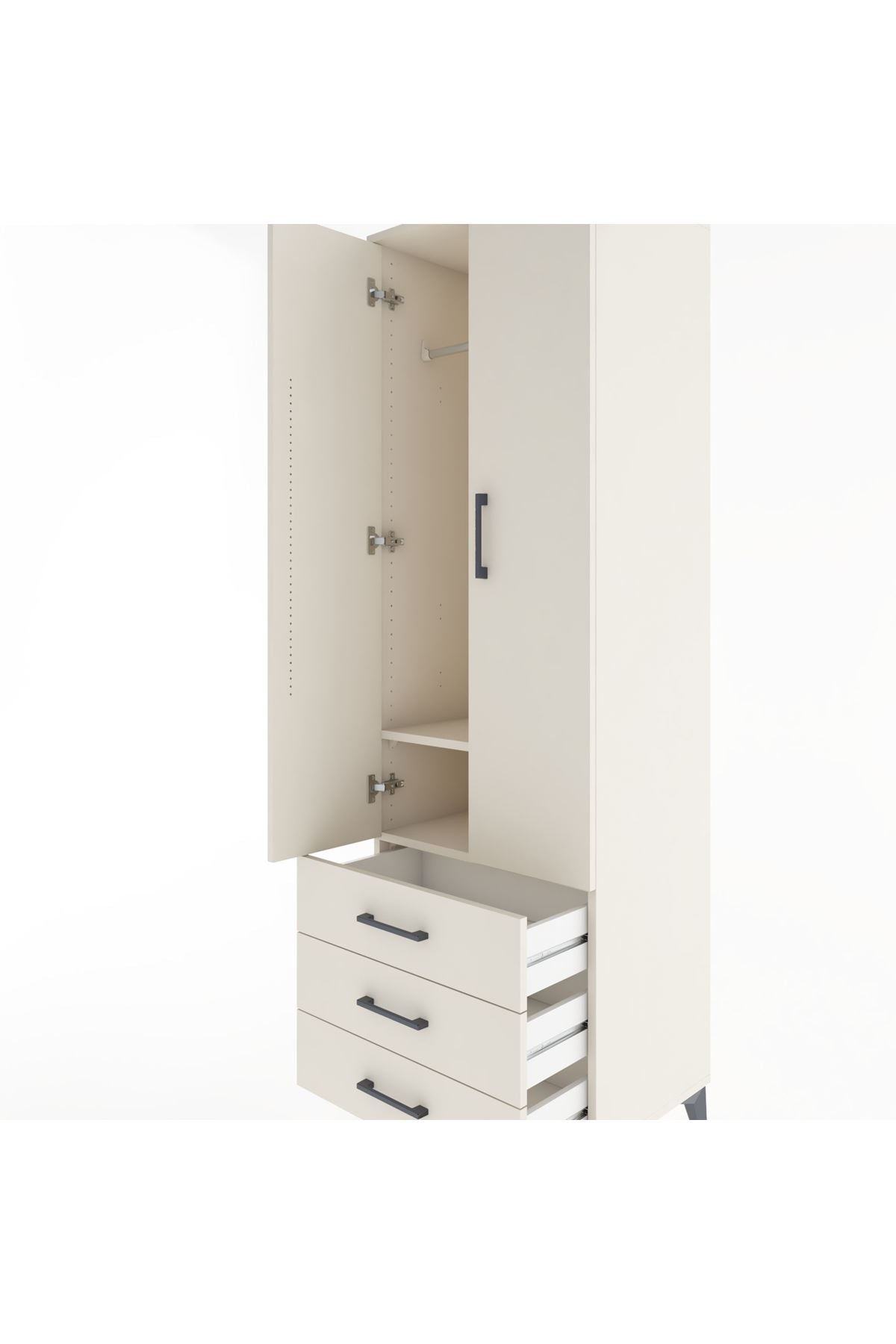 Hyperion Dolap 2 Raflı 3 Çekmeceli Tek Askılı 60x44x195 - S59M103V1B