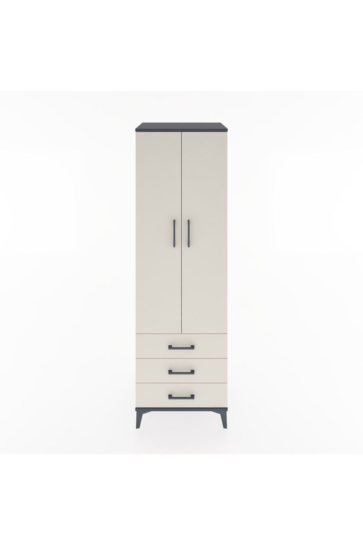 Hyperion Dolap 2 Raflı 3 Çekmeceli Tek Askılı 60x44x195 - S59M103V4B