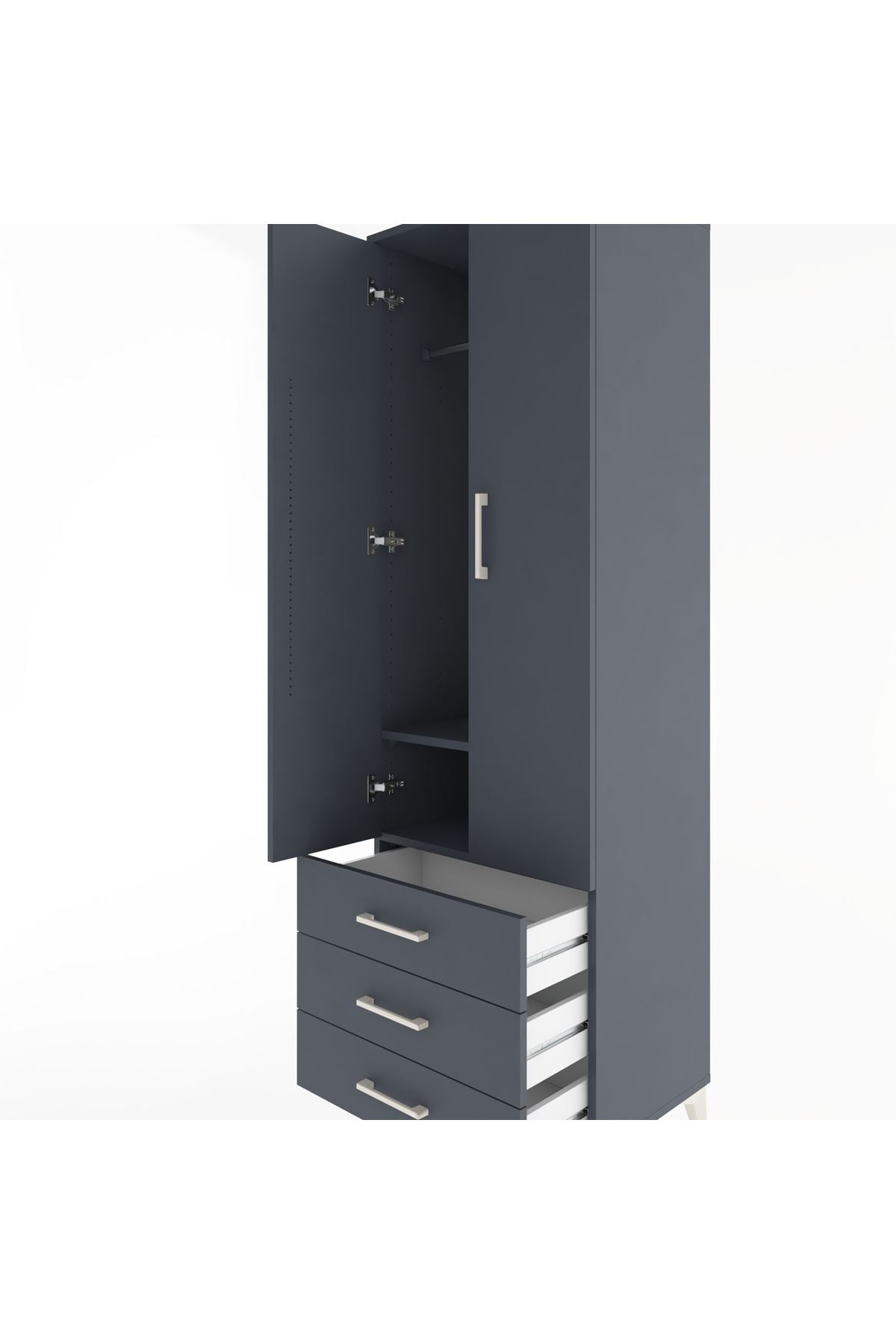 Hyperion Dolap 2 Raflı 3 Çekmeceli Tek Askılı 60x44x195 - S59M103V5B