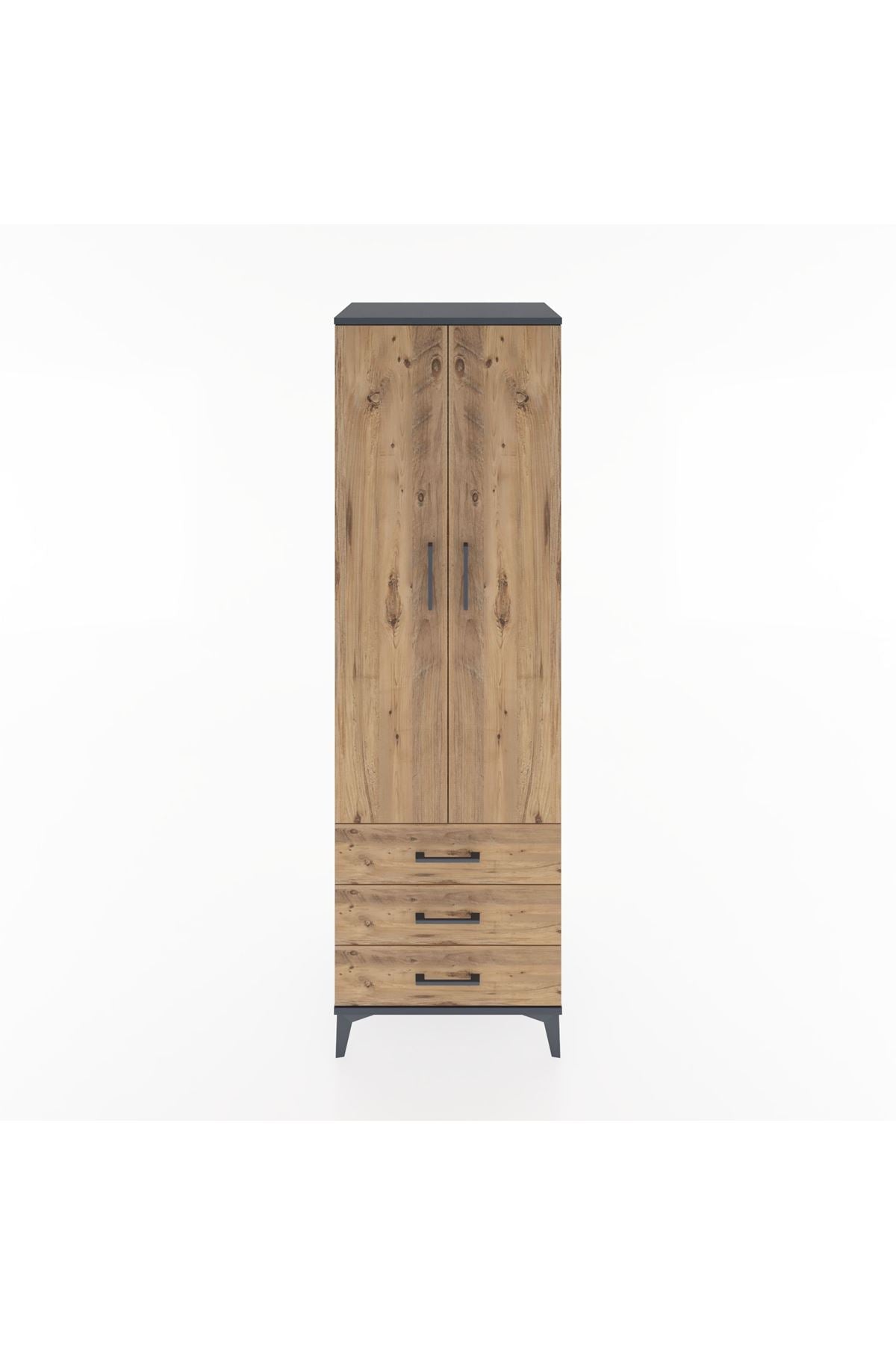 Hyperion Dolap 2 Raflı 3 Çekmeceli Tek Askılı 60x44x195 - S59M103V6B