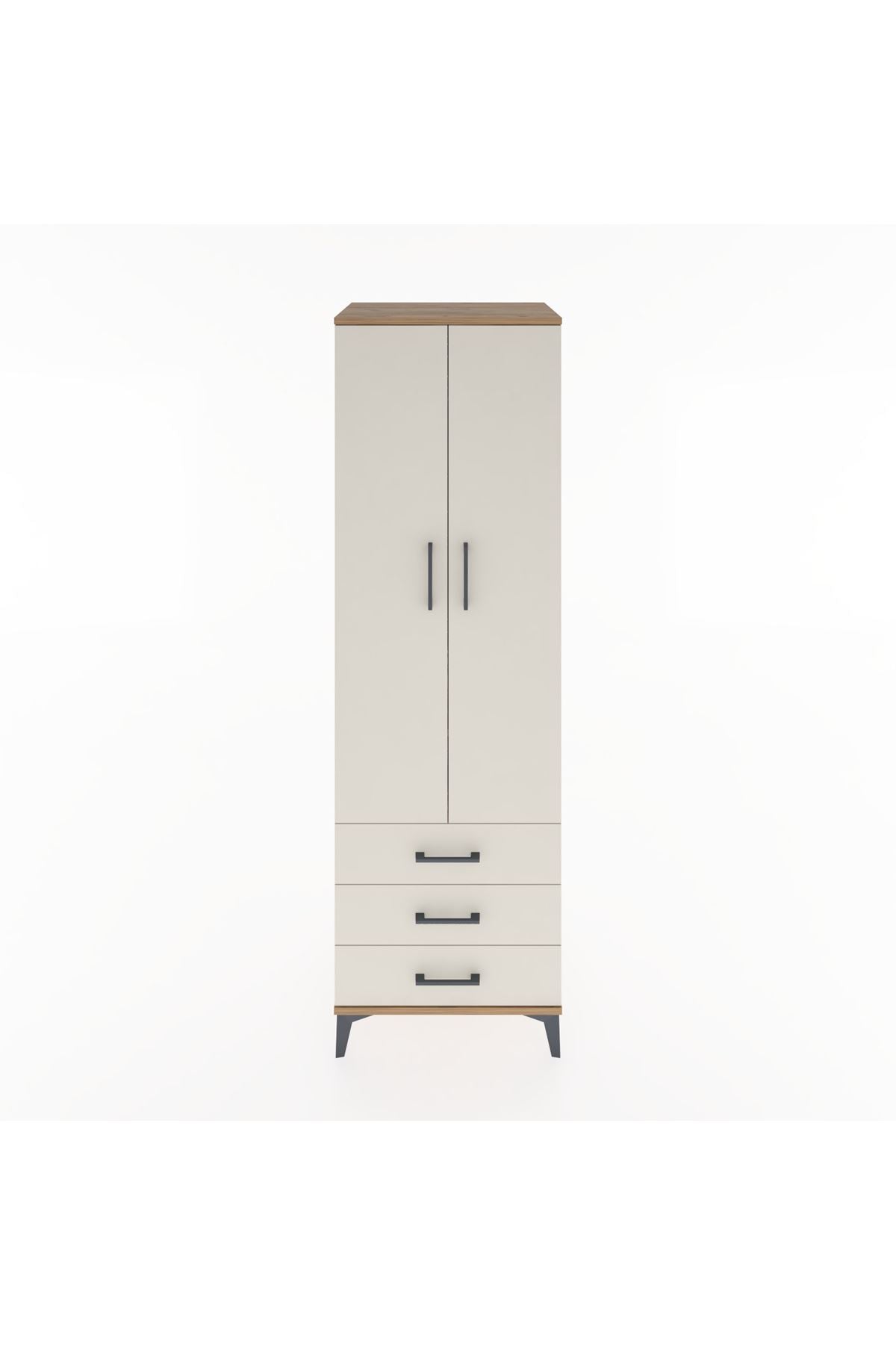 Hyperion Dolap 2 Raflı 3 Çekmeceli Tek Askılı 60x44x195 - S59M103V7B