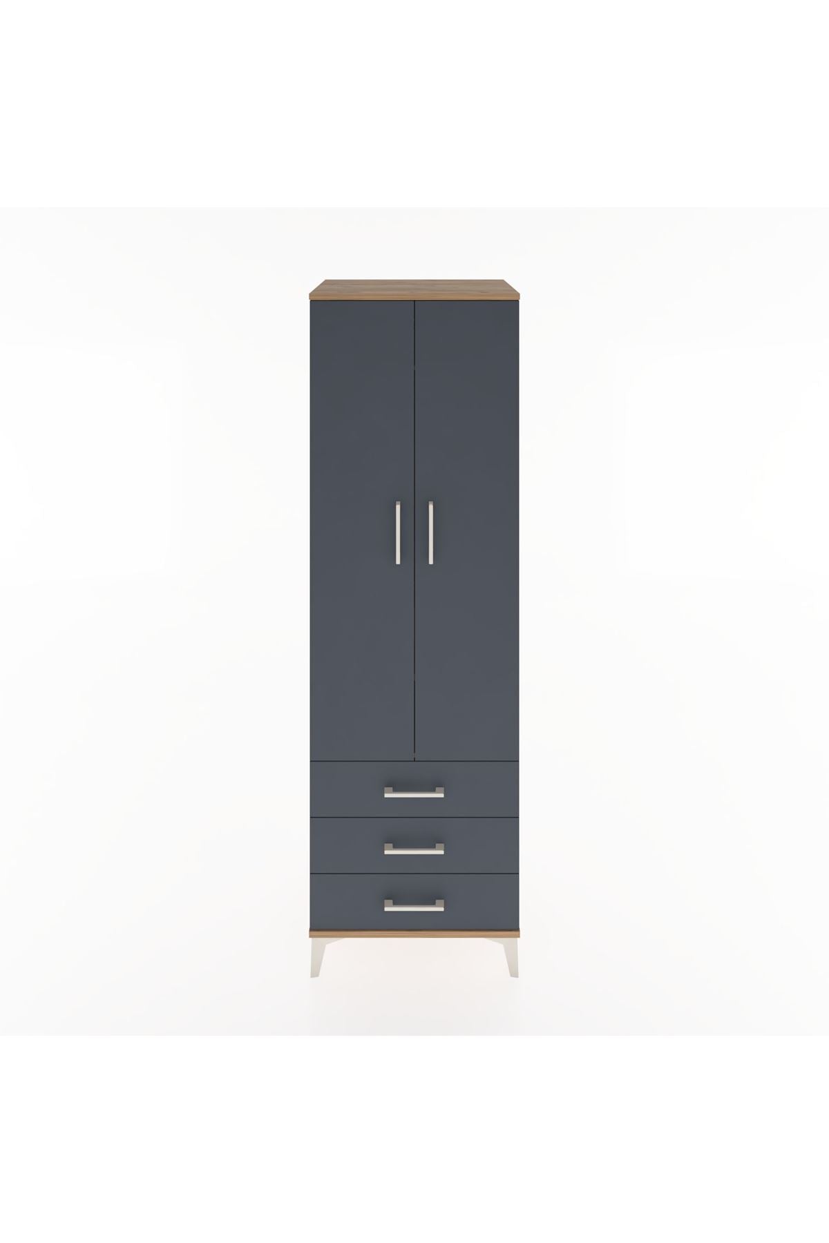 Hyperion Dolap 2 Raflı 3 Çekmeceli Tek Askılı 60x44x195 - S59M103V8B