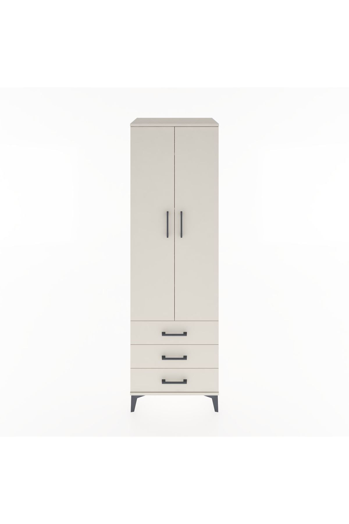 Hyperion Dolap 4 Raflı 3 Çekmeceli 2 Kapaklı 60x44x195 - S59M104V1B