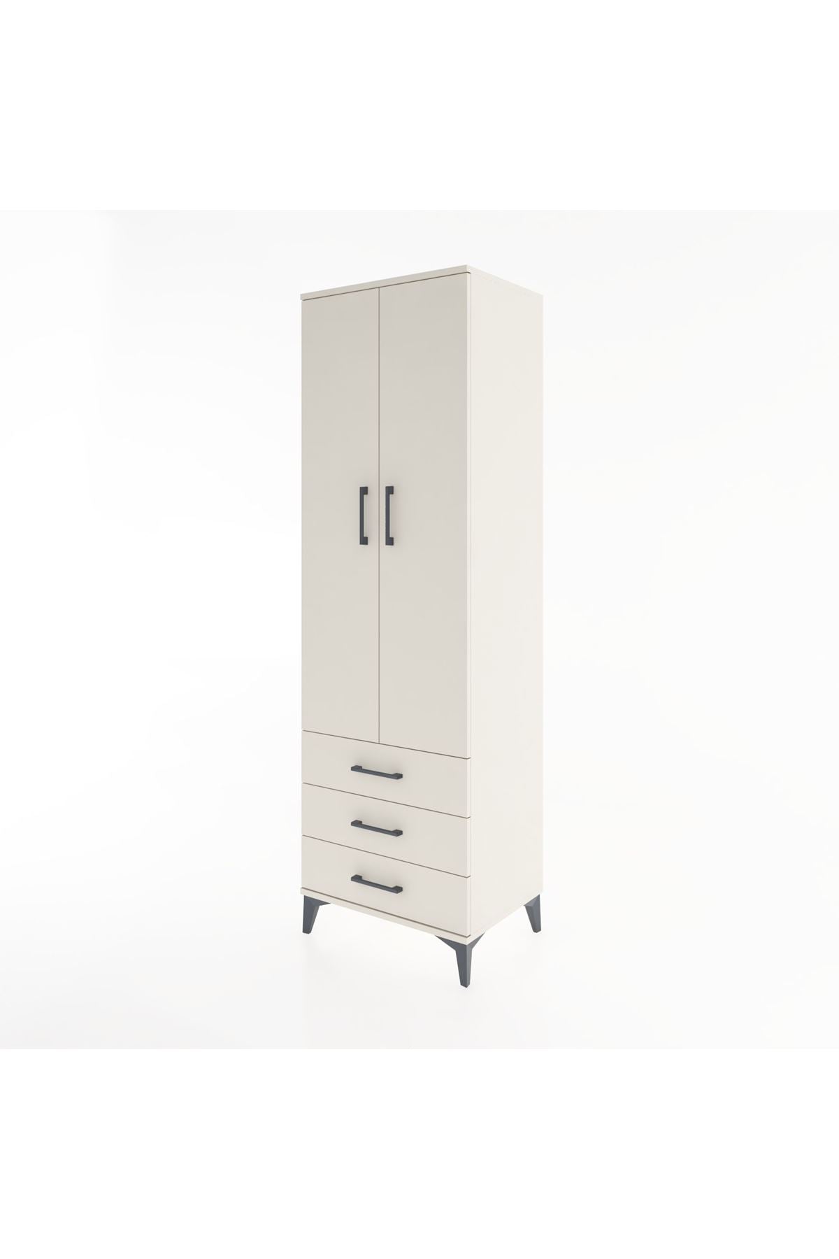 Hyperion Dolap 4 Raflı 3 Çekmeceli 2 Kapaklı 60x44x195 - S59M104V1B