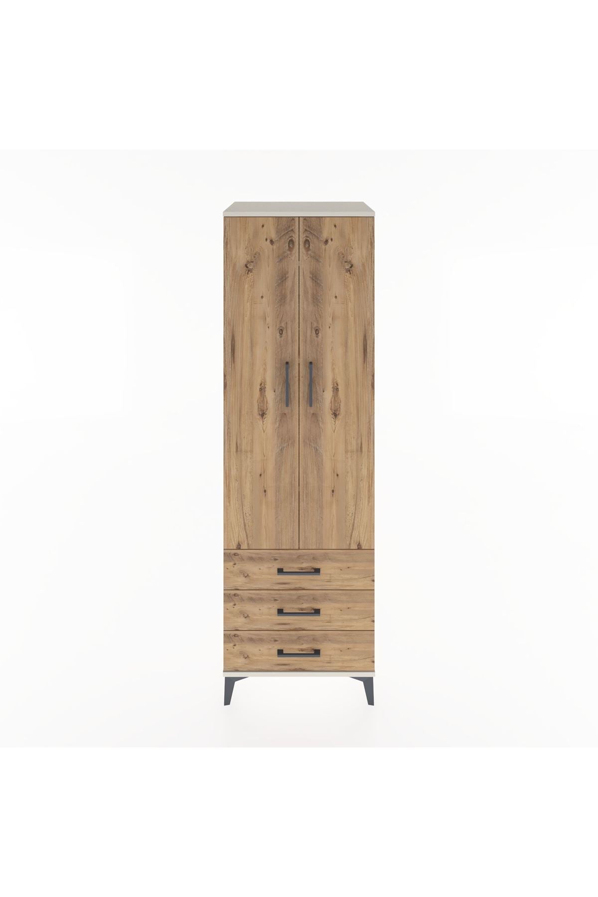 Hyperion Dolap 4 Raflı 3 Çekmeceli 2 Kapaklı 60x44x195 - S59M104V3B