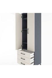 Hyperion Dolap 4 Raflı 3 Çekmeceli 2 Kapaklı 60x44x195 - S59M104V4B