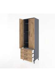 Hyperion Dolap 4 Raflı 3 Çekmeceli 2 Kapaklı 60x44x195 - S59M104V6B