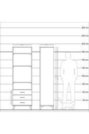 Hyperion Dolap 4 Raflı 3 Çekmeceli 60x44x195 - S59M105V2B
