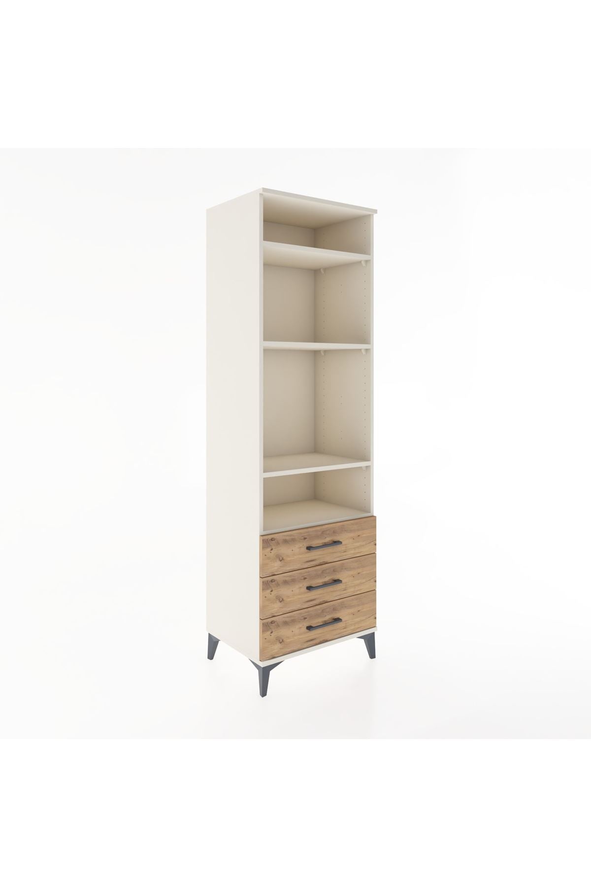 Hyperion Dolap 4 Raflı 3 Çekmeceli 60x44x195 - S59M105V3B