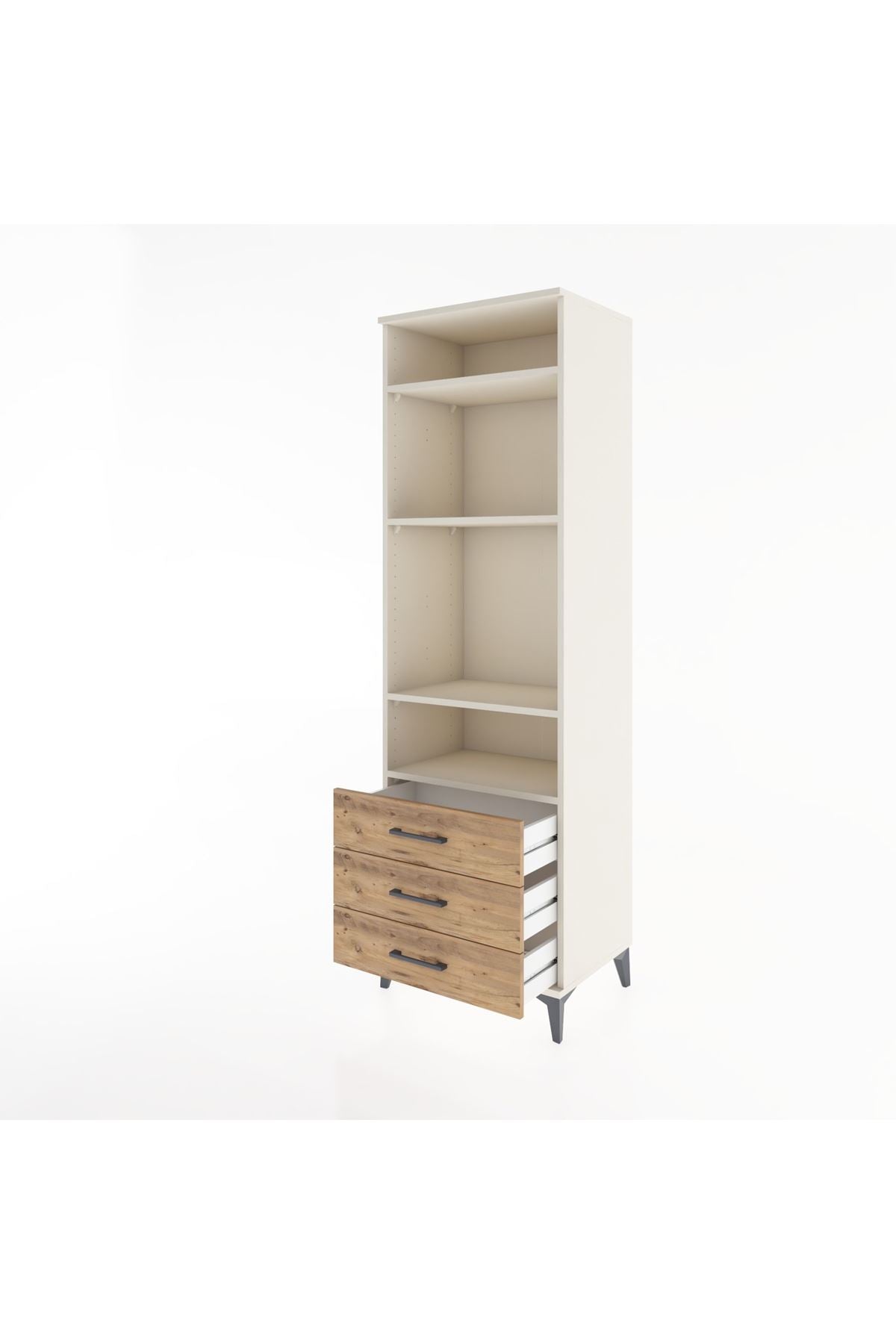 Hyperion Dolap 4 Raflı 3 Çekmeceli 60x44x195 - S59M105V3B