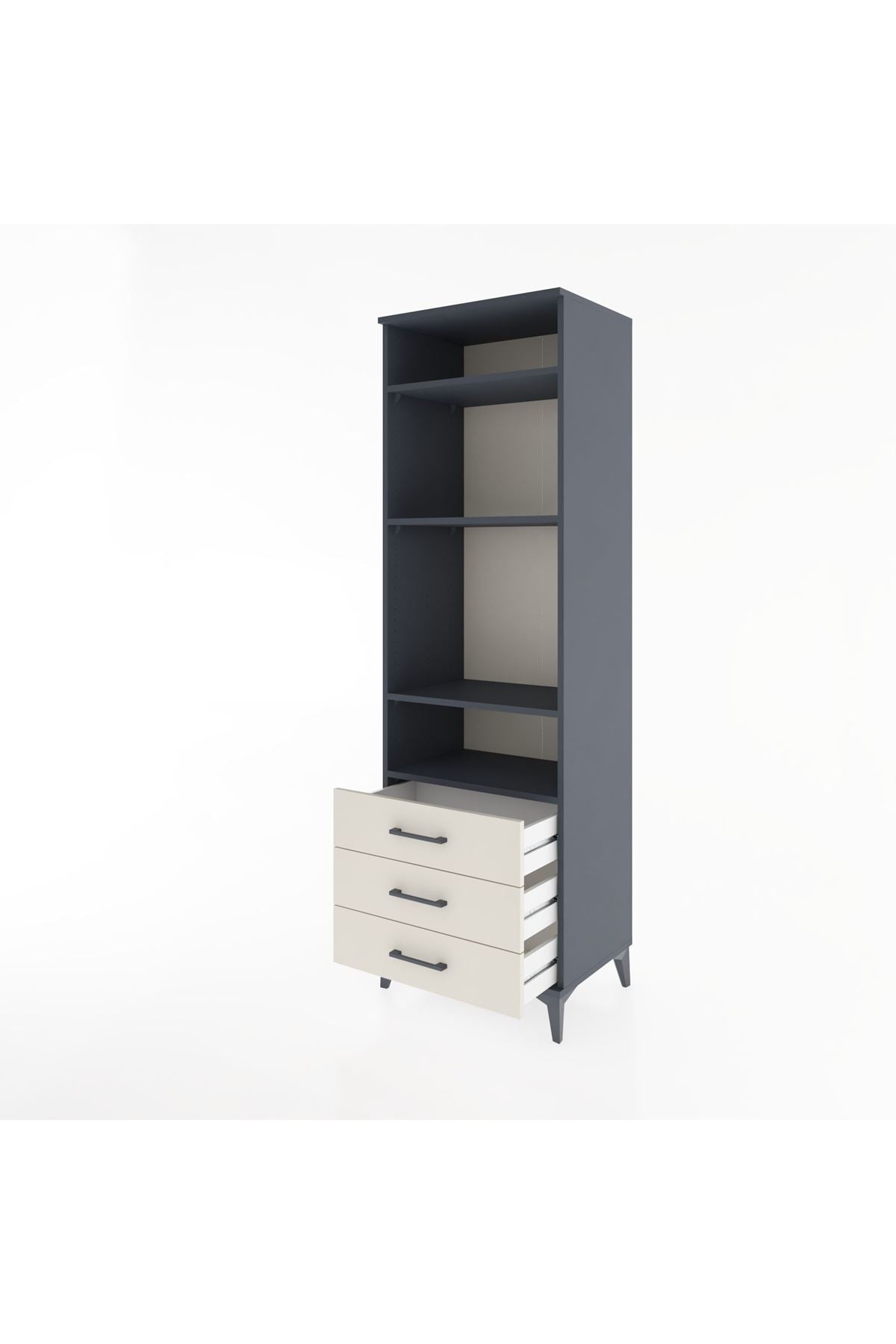 Hyperion Dolap 4 Raflı 3 Çekmeceli 60x44x195 - S59M105V4B
