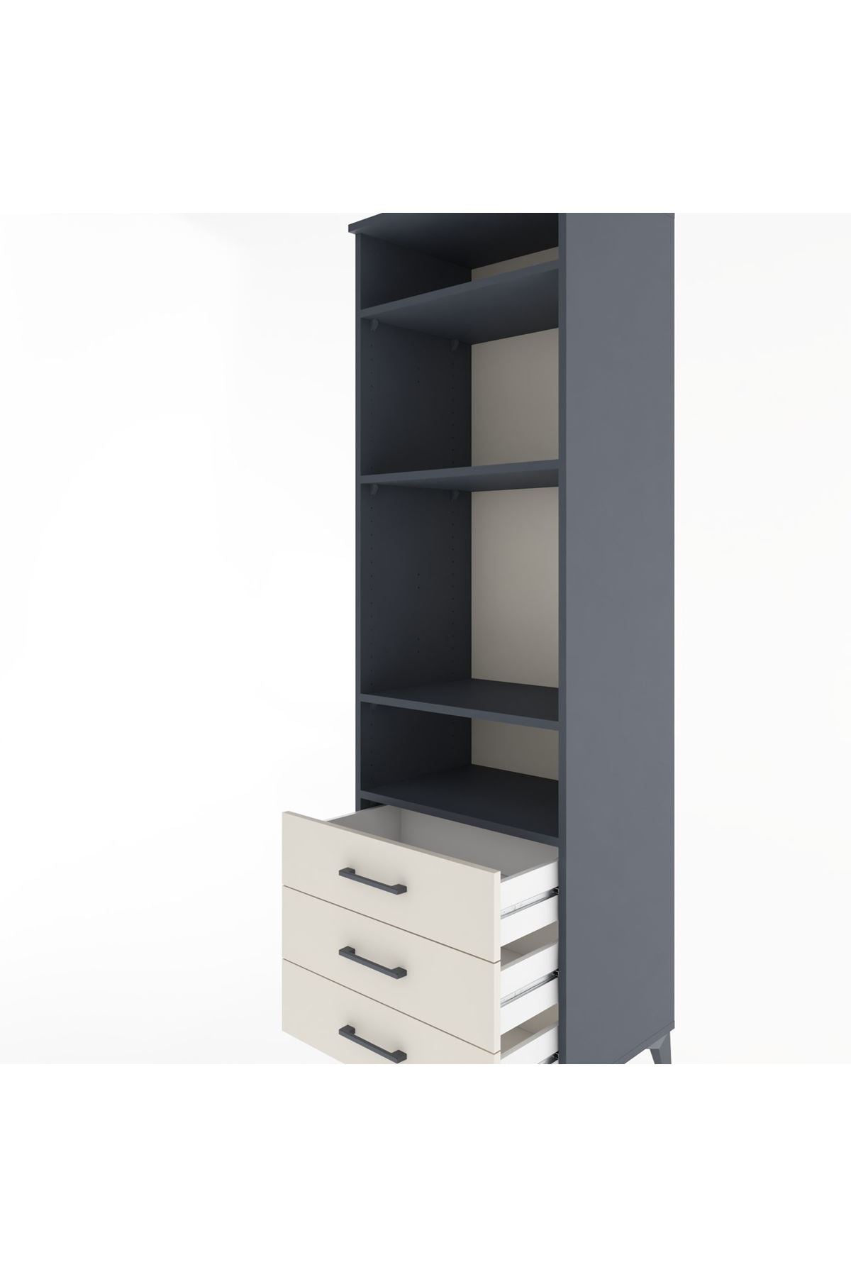 Hyperion Dolap 4 Raflı 3 Çekmeceli 60x44x195 - S59M105V4B