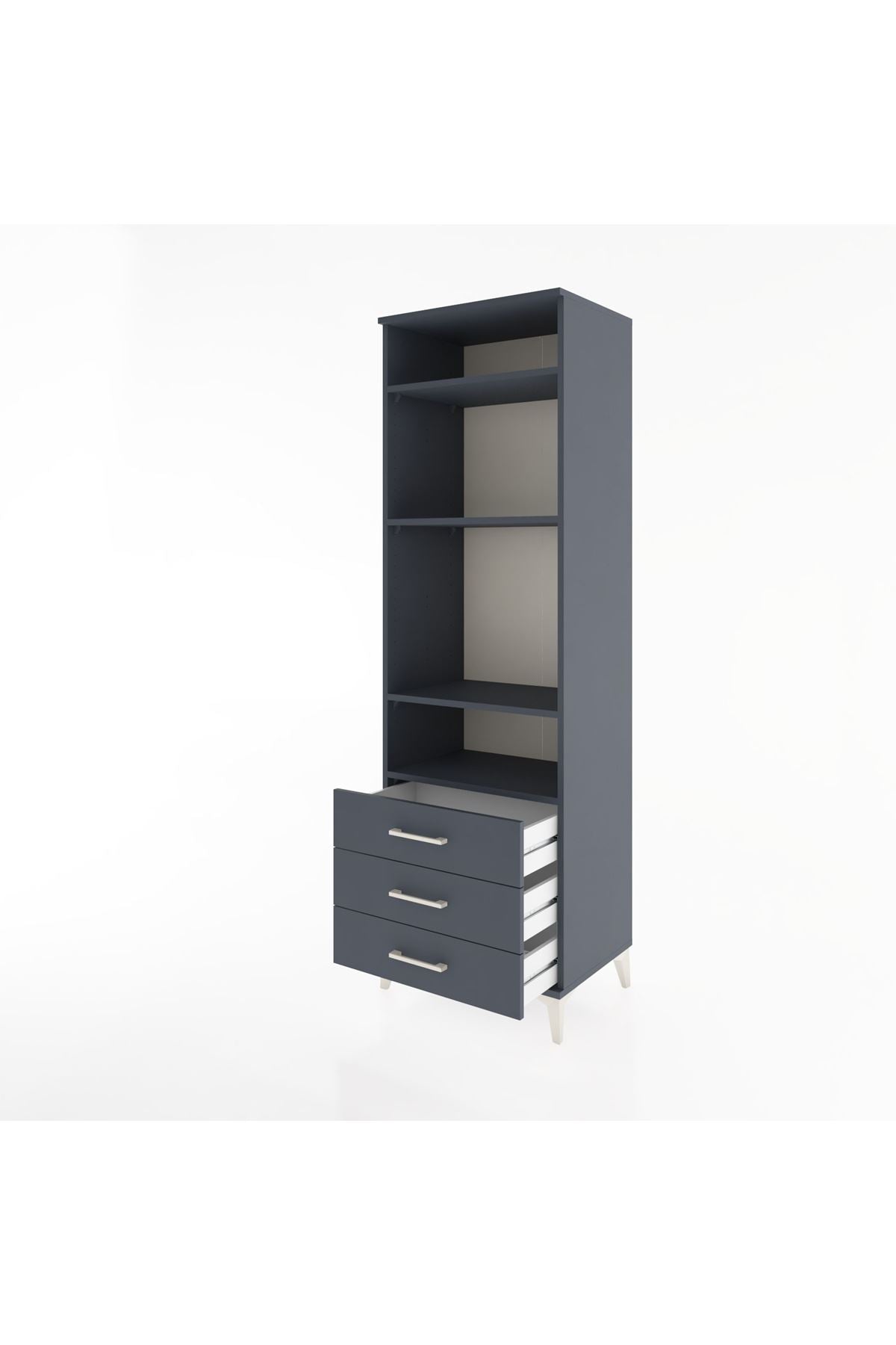 Hyperion Dolap 4 Raflı 3 Çekmeceli 60x44x195 - S59M105V5B