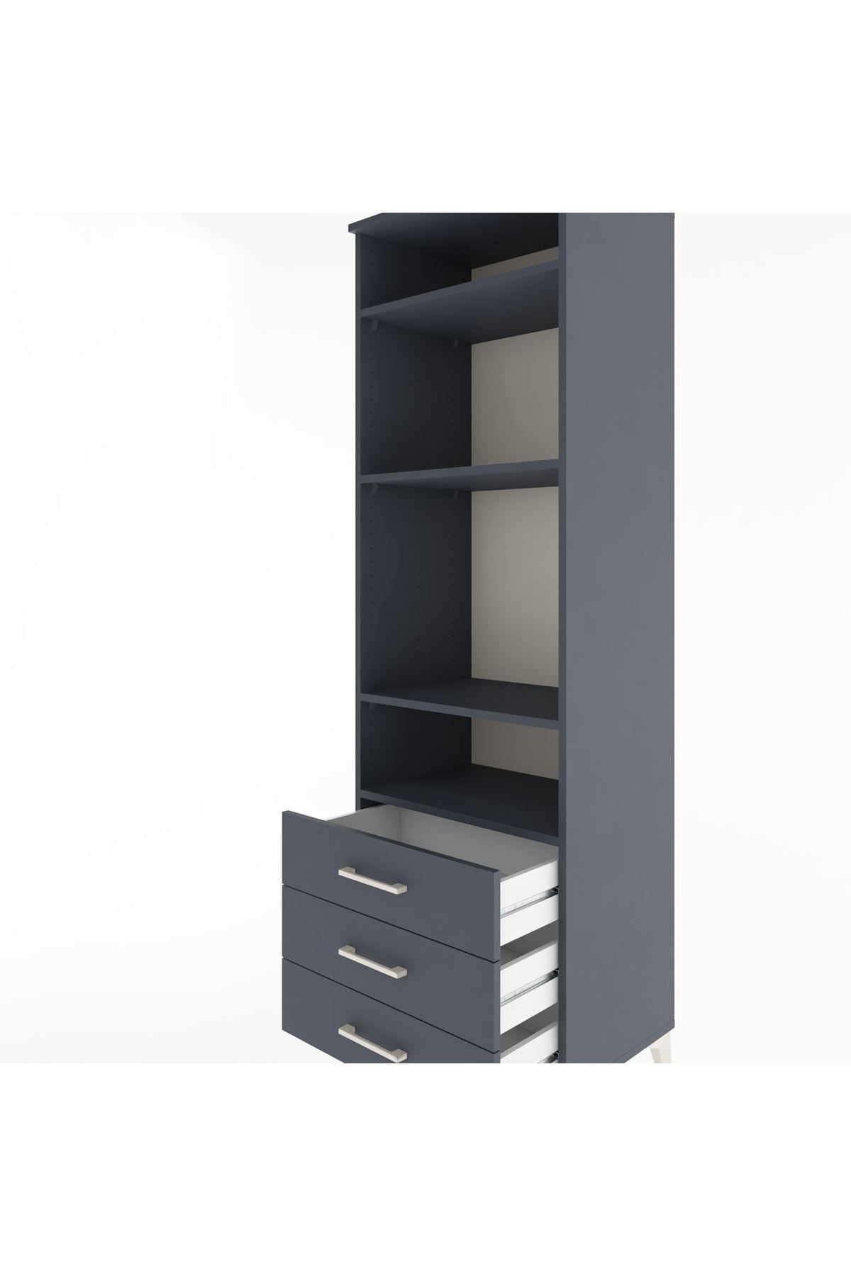 Hyperion Dolap 4 Raflı 3 Çekmeceli 60x44x195 - S59M105V5B