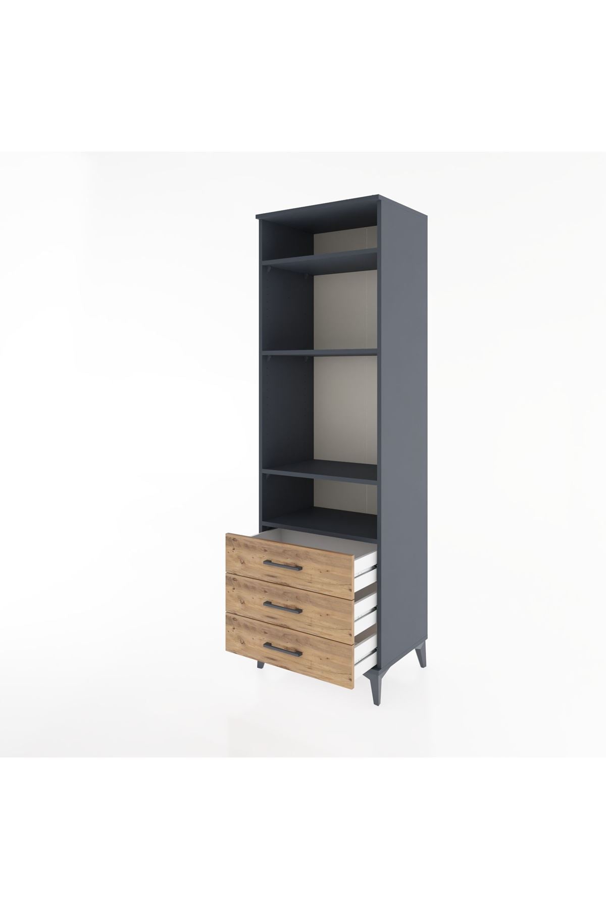 Hyperion Dolap 4 Raflı 3 Çekmeceli 60x44x195 - S59M105V6B