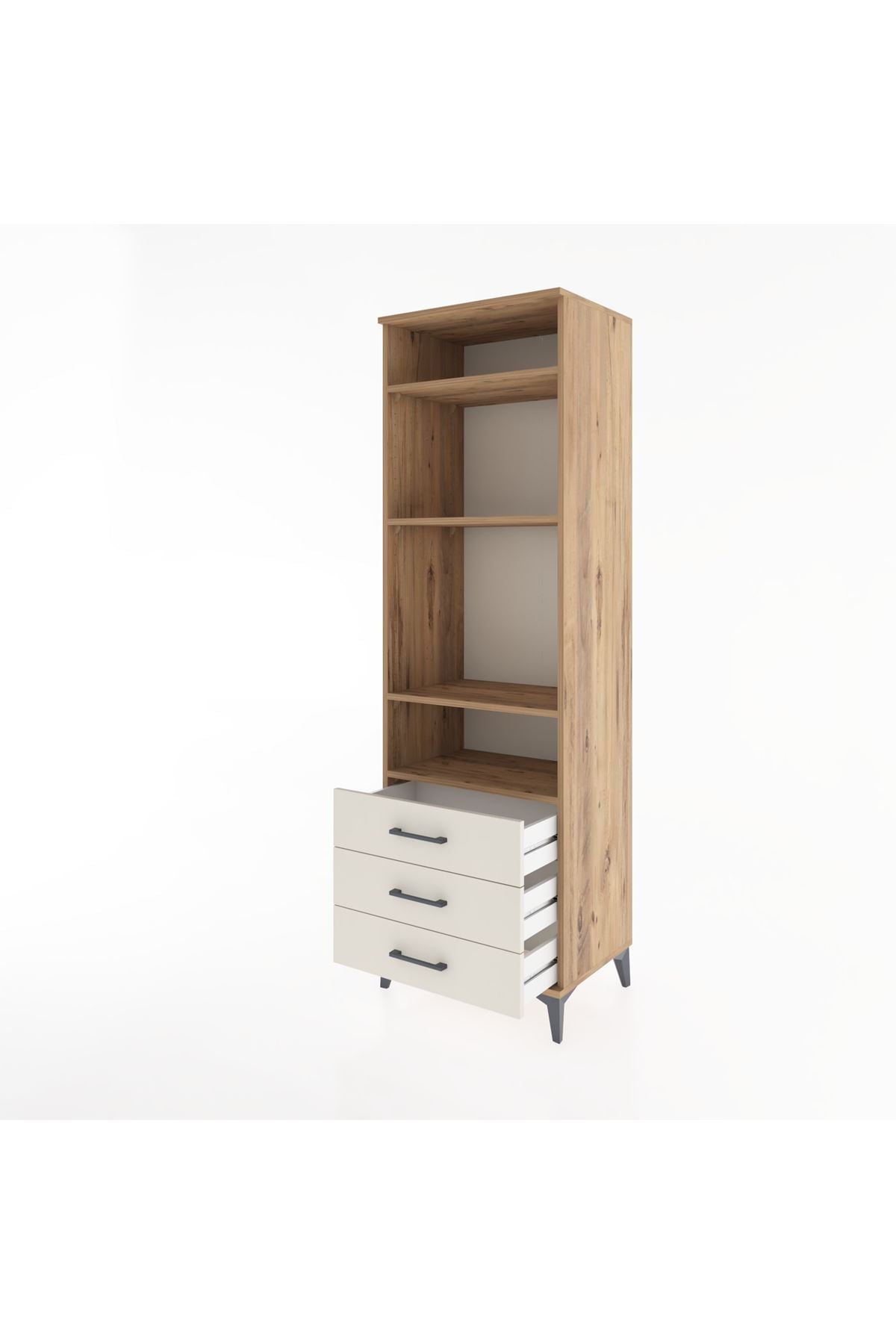 Hyperion Dolap 4 Raflı 3 Çekmeceli 60x44x195 - S59M105V7B