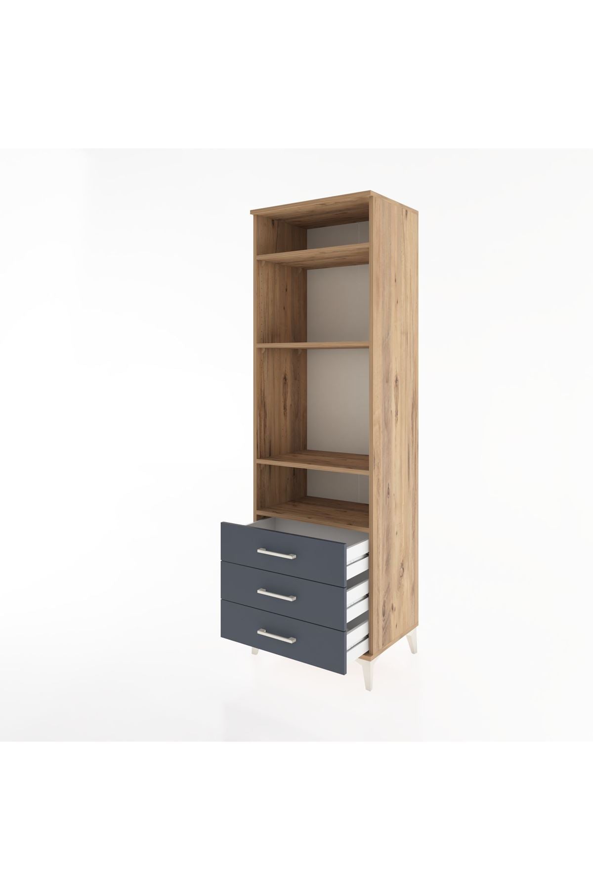 Hyperion Dolap 4 Raflı 3 Çekmeceli 60x44x195 - S59M105V8B