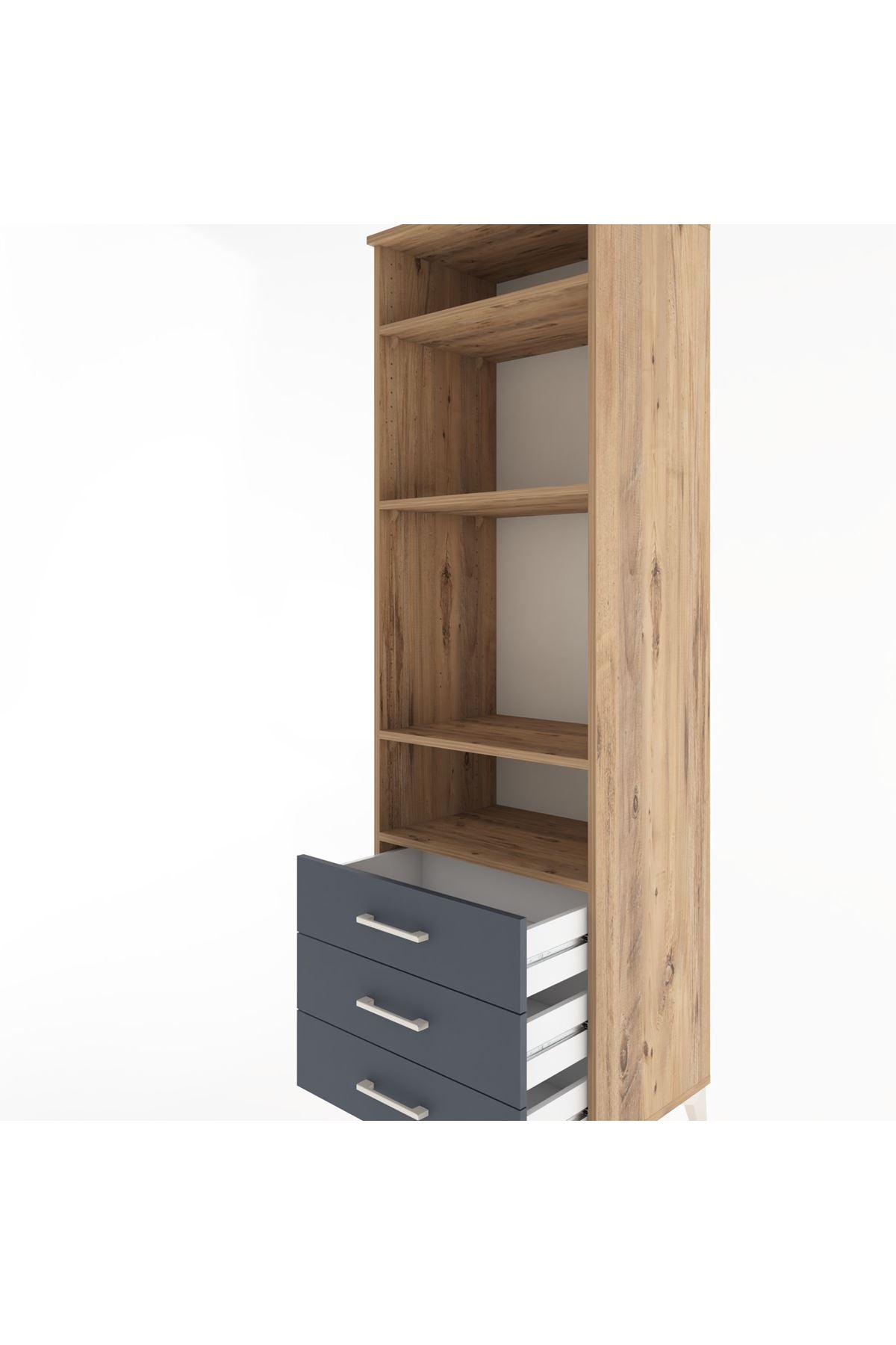 Hyperion Dolap 4 Raflı 3 Çekmeceli 60x44x195 - S59M105V8B