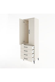 Hyperion Dolap Tek Raflı 4 Çekmeceli Tek Askılı 60x44x195 - S59M106V1B
