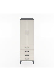 Hyperion Dolap Tek Raflı 4 Çekmeceli Tek Askılı 60x44x195 - S59M106V4B